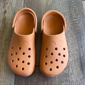 Crocs burnt orange classic slip on clogs size 8